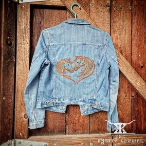 Upcycled Horse Heart Jean Jacket